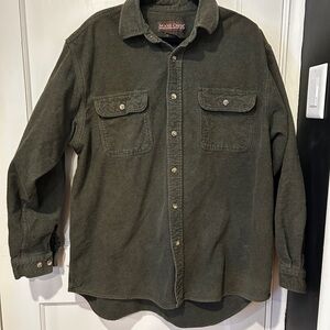 Heavyweight 100% cotton Green Button-Up Shirt
